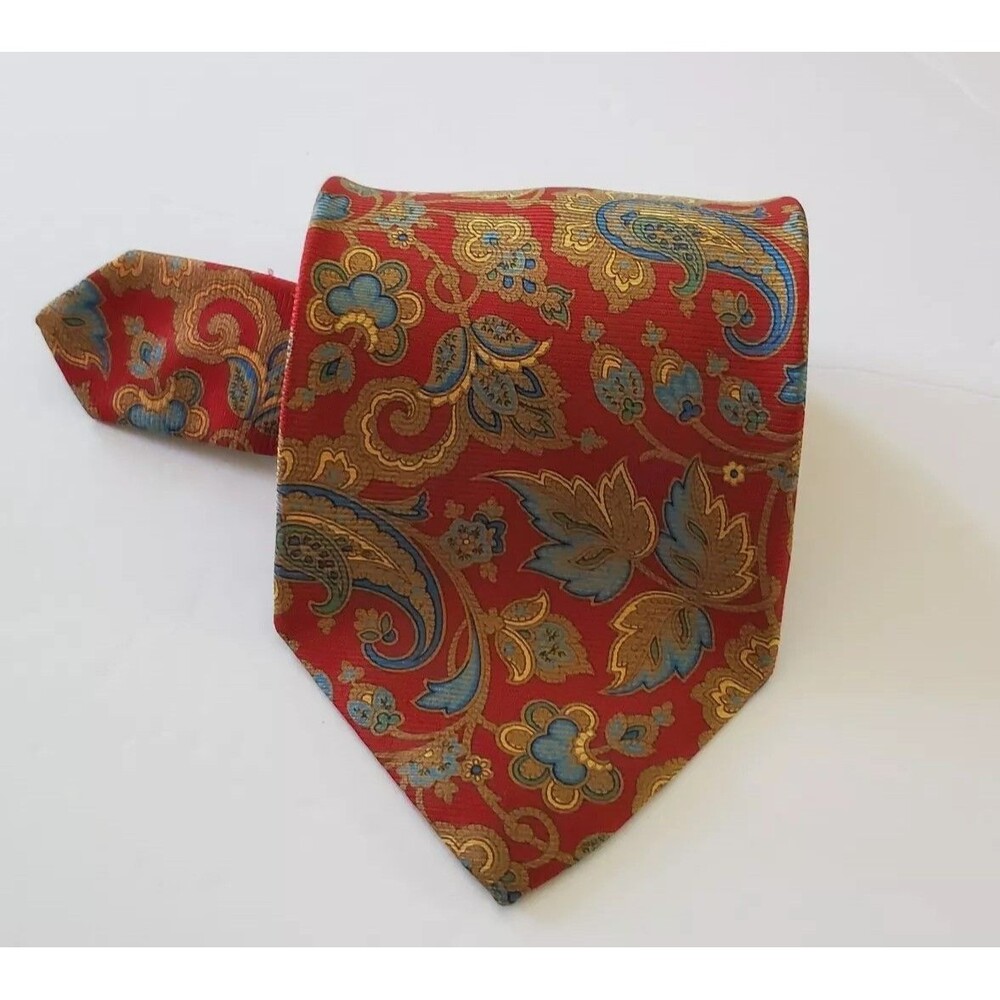 Robert Talbott Men's Jacquard 100%  Silk Necktie Handsewn In USA